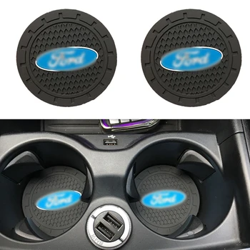 

2pc For Ford mk2 mk3 mk4 mk5 mk7 fiesta focus FOCUS 2 3 4 5 Silicone Car non-slip coaster Mat Car Water coaster pad accessories