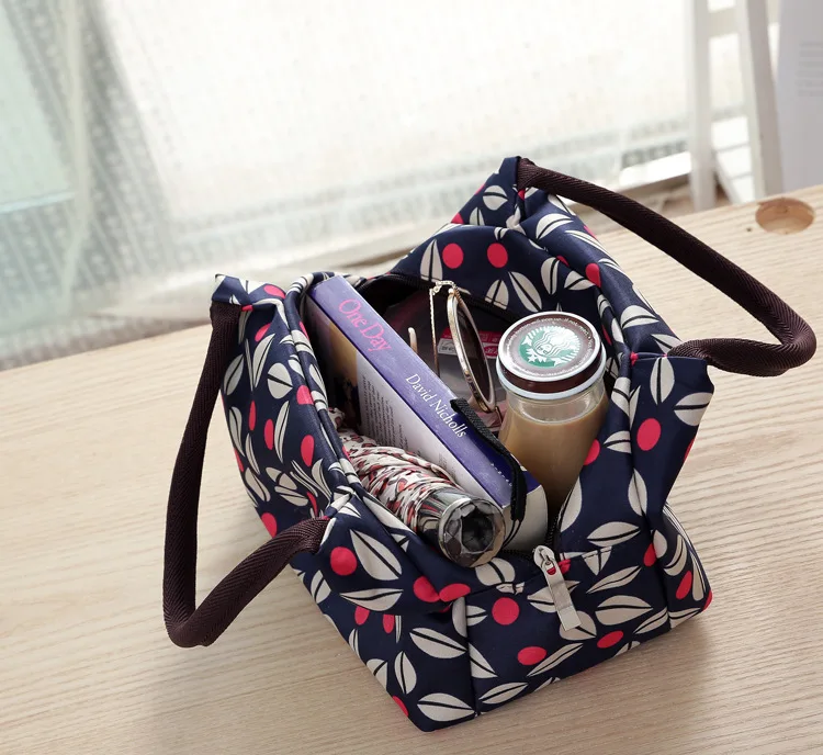 Модная женская сумка-тоут с принтом, портативный из парусины, сумка для ланча, рабочая школьная водонепроницаемая сумка для пикника, сумки для хранения еды, Многоцелевая сумка