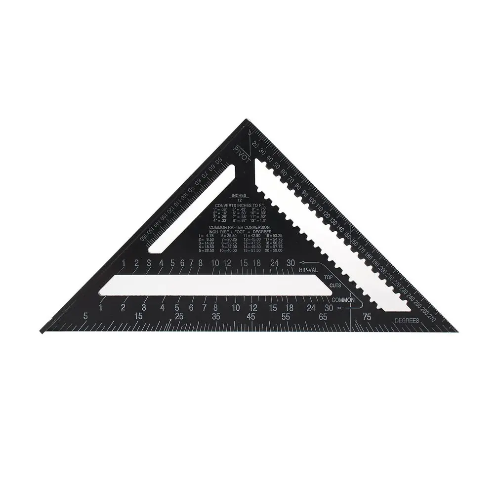 Metric System Triangular Measuring Portable Aluminum Alloy Speed Square Protractor Woodworking Miter Framing Ruler |