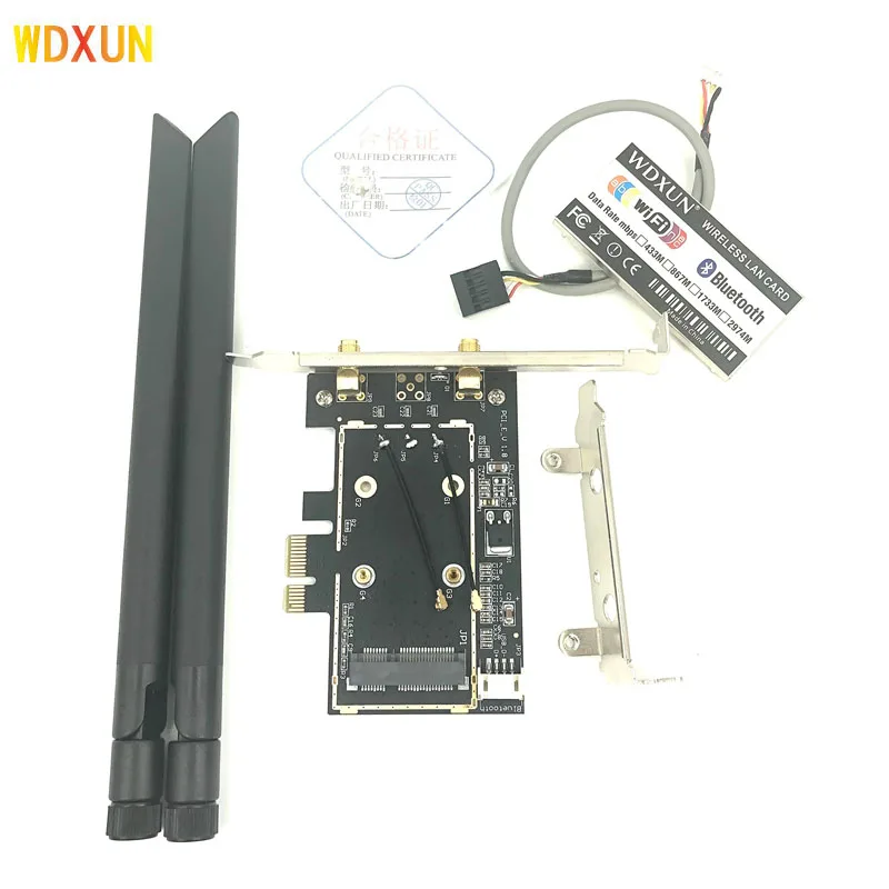 Mini Pci-e Card Mạng Dành Cho Máy Tính Để Bàn Pci-e Adapter Chuyển Đổi Cho 7260hmw AX200 BCM94060CD Wifi Bluetooth Để Bàn WIFI PC Thẻ wifi card