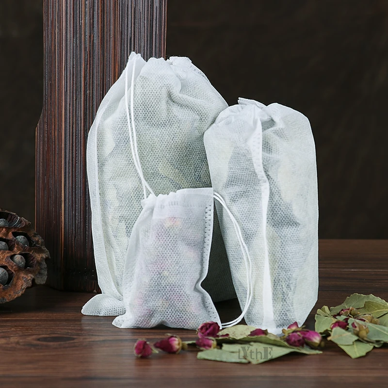 100 sachets de thé jetables avec cordon pour infusion herbes_voghion.com