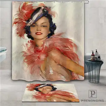 

Custom pin-up-girl (1) Waterproof Shower Curtain Doormat Home Bath Bathroom Polyester Fabric Multi Sizes#2019-1-05-73