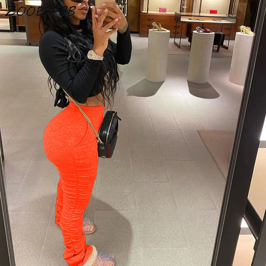 Fitness Leggings Ruched Bottom Pants