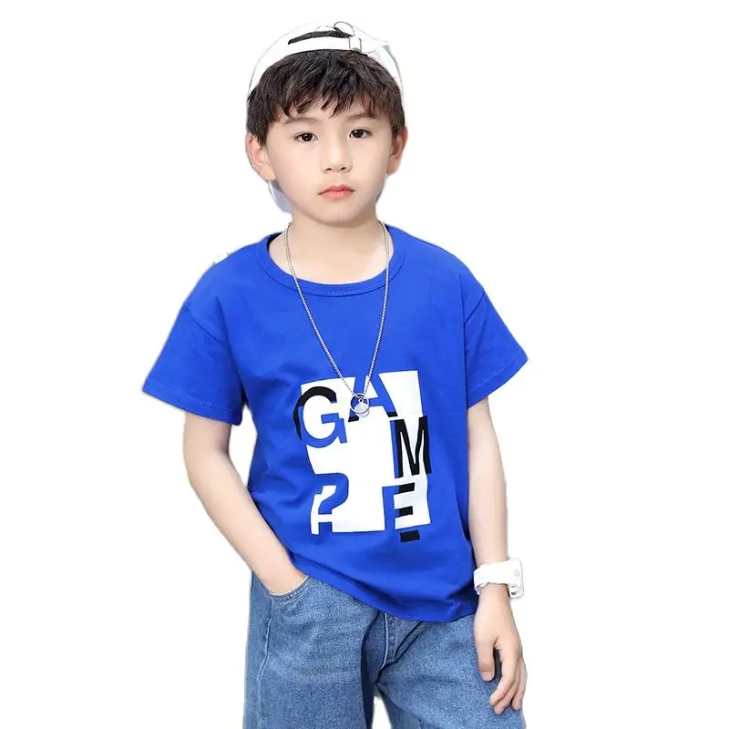 

Summer Kids Boys Letter Cartoon T-Shirt Children Fashion New Casual Printing Tops Shirt Kids Baby Boys Short Sleeve 4-12y