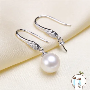

HOT 925 Silver Plating Earrings Findings Stud Earrings Settings Mountings Parts Mounts For Pearl Jade Corals Stones Beads
