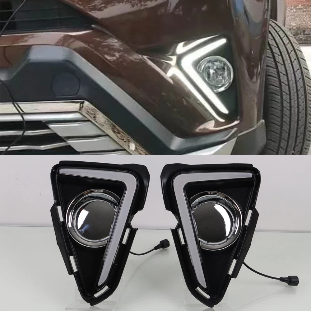2 шт. Тюнинг автомобилей для Toyota RAV4 2016 2017 2018 светодиодный DRL Противотуманные фары