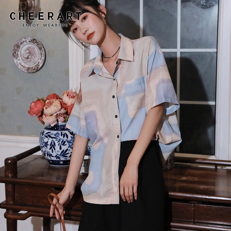 CHEERART Aesthetic Short Sleeve Shirt 
