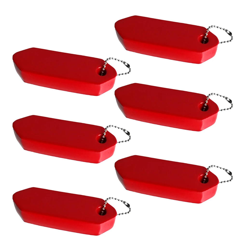 6pcs Vinyl Coated Floating Keychain Water Sports Boat Buoy Key Foam Float