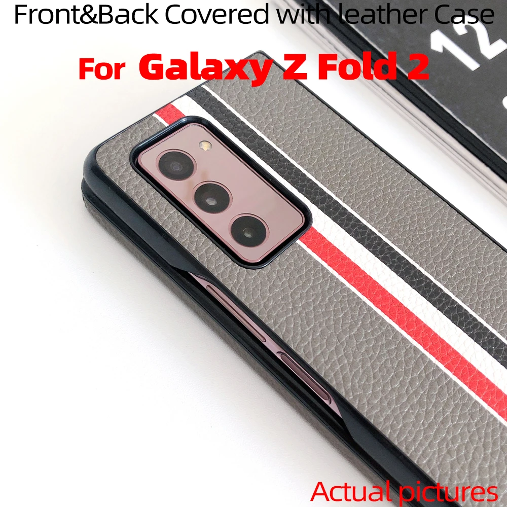 

For Galaxy Z Fold 2 Case for Galaxy Z Fold2 5G front and back covered with Luxury leather Case For Galaxy Z Fold2 5G Case