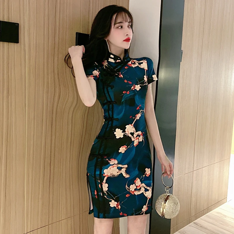 Japanese Harajuku Style Retro Slim Cheongsam Women Chinese Traditional ...