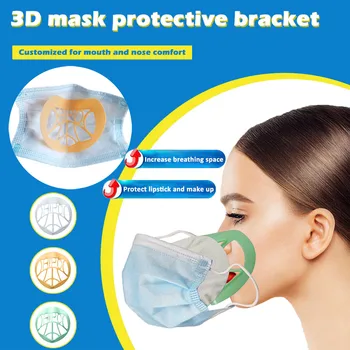 

Inner Cushion Bracket Food Grade Silicone Mask Face Scarf Holder Breathable 3D Mouth Mask Support Breathing Assist Help Mask