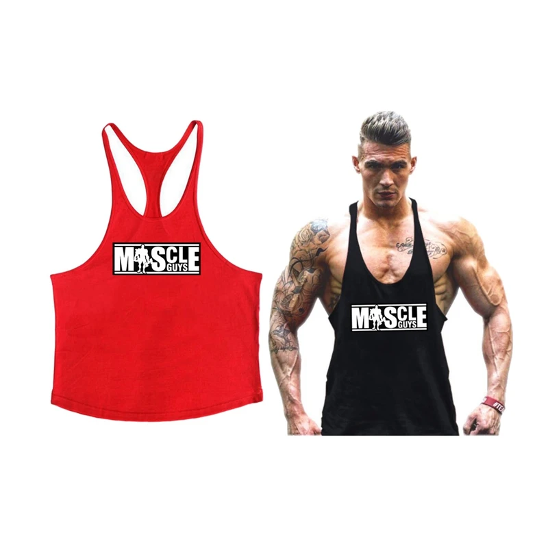 Muscleguys 2 шт одежда для бодибилдинга мужская майка для фитнеса мужская майка без рукавов хлопок тренировки Стрингер рубашки