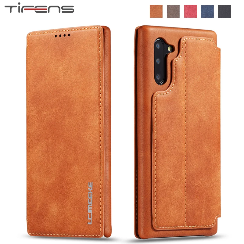 

Luxury Leather Wallet Flip Cover For Samsung Note10 Plus Holder Magnetic Card Case For Samsung Galaxy Note 10 + Plus Coque Etui