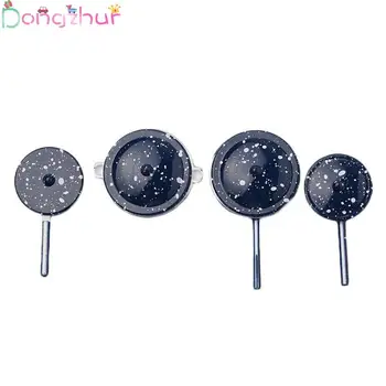 

1:12 Dollhouse Miniature Furniture 4pcs/set Mini Blue Soup Pot Alloy Simulation Kitchen Utensils Toys Kids DIY Doll House Decor