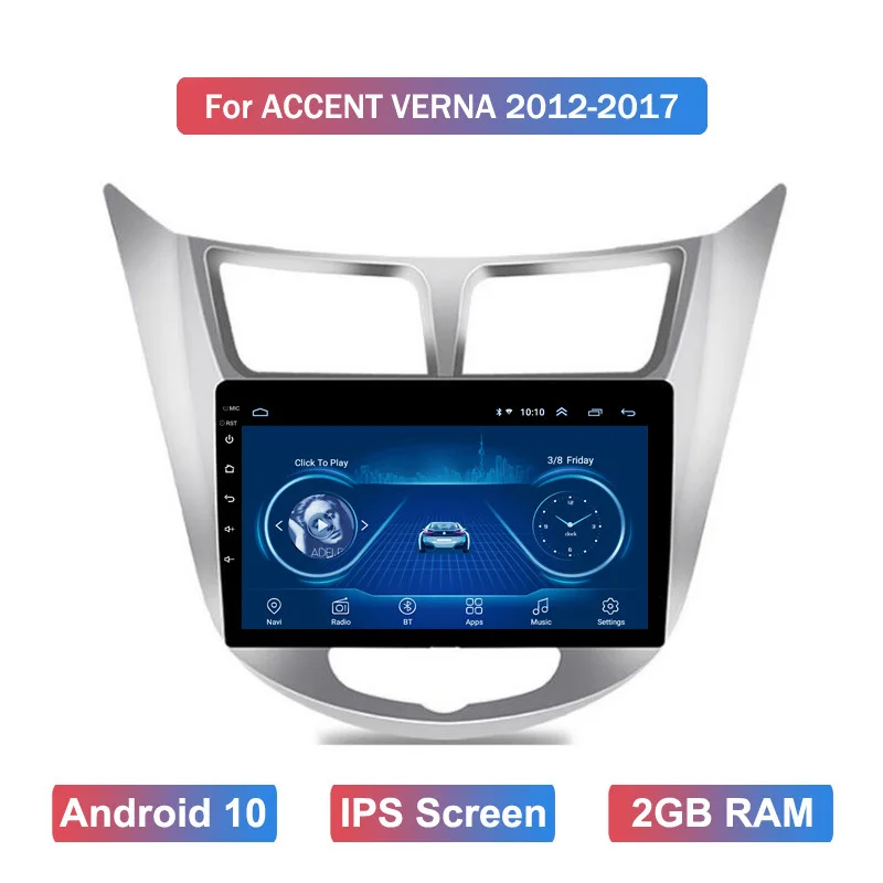 Android 10 Car Radio Multimedia-player GPS for Hyundai Accent Verna 2012 2013 2014 2015 2016 2017 HD Large Screen Navigator | Автомобили и