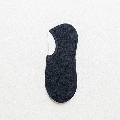 Navy blue Хлопчатобумажная пряжа хлопчатобумажная однотонная одежда Невидимый Носки Весна-осень носки-башмачки все хлопок; высокая эластичность; японские носки DSW0703 - Цвет: Navy blue