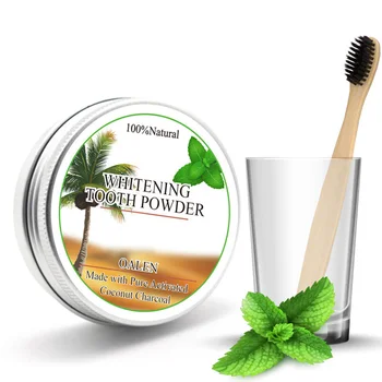 

New Activated Carbon Tooth Powder + Toothbrush Set Clean Bright White Cleaning Powder Remove Smoke Stain SCI88