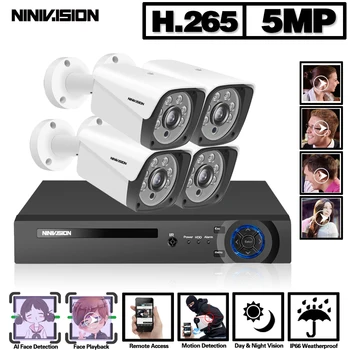 

Face Detection 4CH HD 5MP POE CCTV Video NVR System Ultra HD POE IP Camera Outdoor Weatherproof Home Security Surveillance Kits