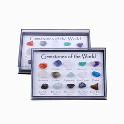 15 Pcs Natural Irregular Crystal Stone Mineral Specimen Jewelry Making Geometric Polished Gemstone Pendant Decoration