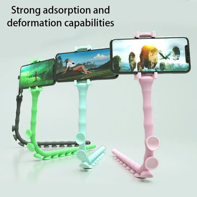 Adjustable Mobile Sucker Snake Shaped Cellphone Holder Bracket Smartphone Portable Desktop Stand Accessories for Mobile Phones Adjustable Mobile Sucker Snake Shaped Cellphone Holder Bracket Smartphone Portable Desktop Stand Accessories for Mobile Phones