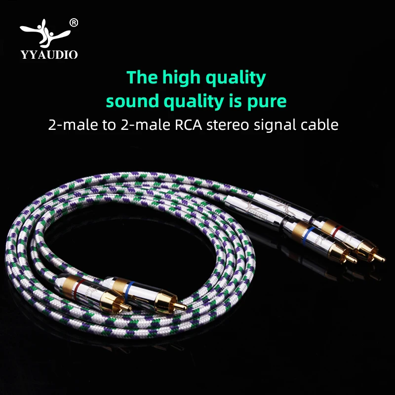 YYAUDIO RCA 오디오 케이블 스테레오 케이블 2RCA 남성 2RCA 남성 스테레오 오디오 케이블 홈 시어터 DVD TV 앰프 하이파이 시스템