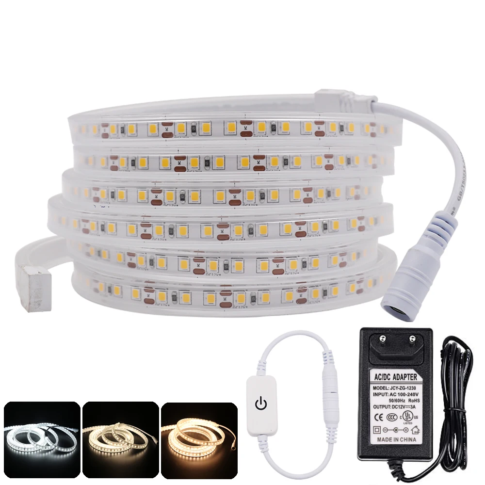 

12V 24V Dimmable LED Strip Light 2835 120Leds IP67 Waterproof LED Ribbon Tape LED Rope Light Strip 3000K 4000K 6000K Home Decor