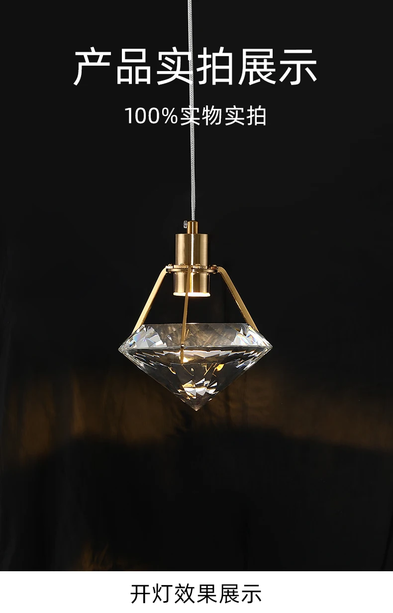 K9 Crystal Luxury LED Pendant Light Postmodern Bedroom Bedside Simple Hanging Lamp Restaurant Bar Single Head Luxury Fixtures underwater pool lights