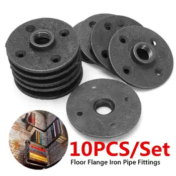 

10pcs 1/2 Inch Malleable Iron Floor Flange Seat Classic Casting Steel Iron Pipe Fitting Wall Mount Flange Hardware Tool