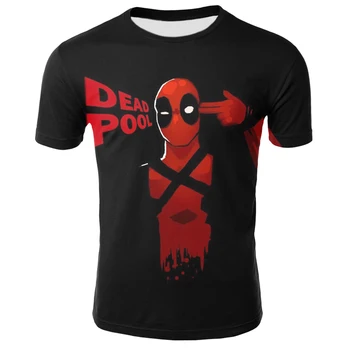 

2020 latest product 3d printed Deadpool T-shirt summer round neck pullover print short sleeve men's cool single product