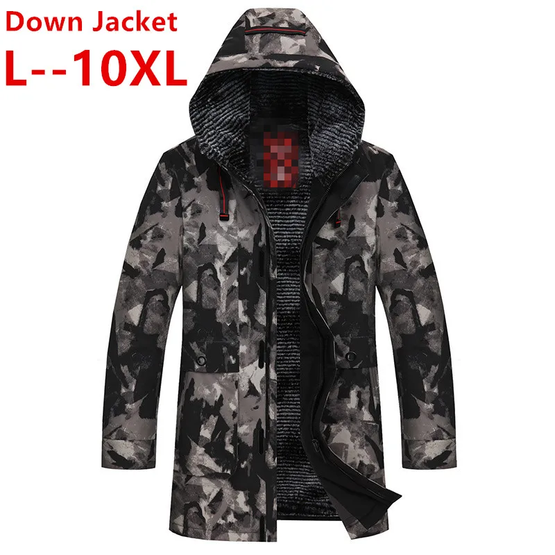 10XL 8XL 6XL 5X высокое качество-40 градусов Цельсия Dow Куртка Теплая мужская зимняя толстая зимняя парка пальто Камуфляж белый черный утка