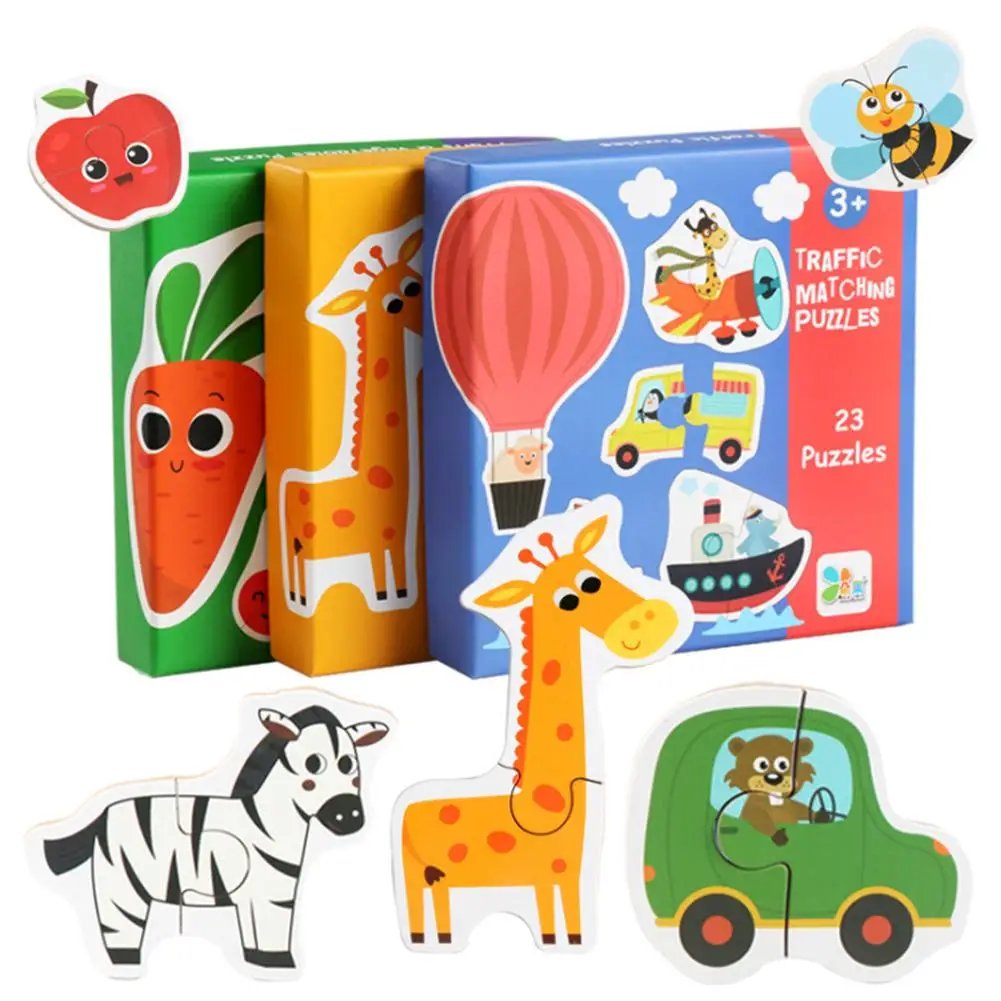 Детская большая парная головоломка, животные, торговцы фруктами и овощными лесами, игрушка-пазл для раннего развития, игрушки для