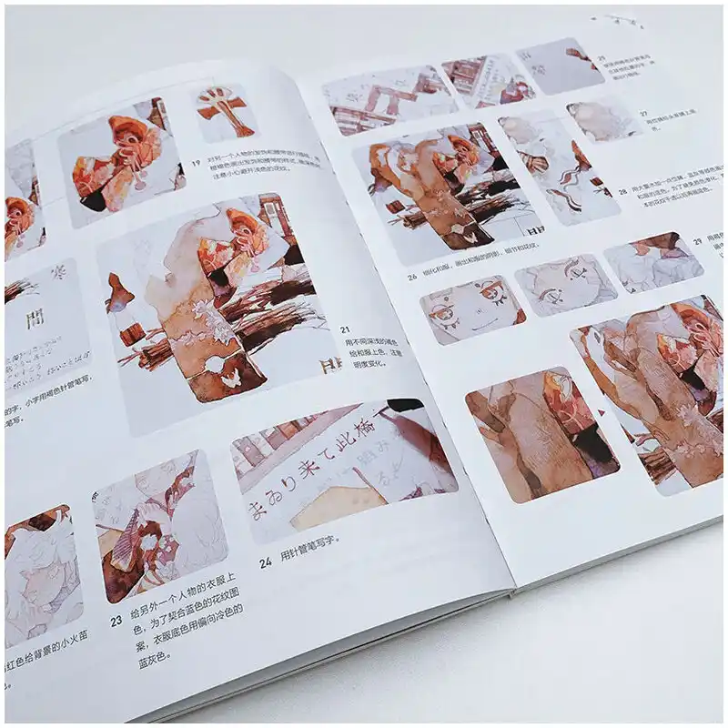 ワンダフル和風透明水彩チュートリアルブック美少女描画イラストセット Null Aliexpress