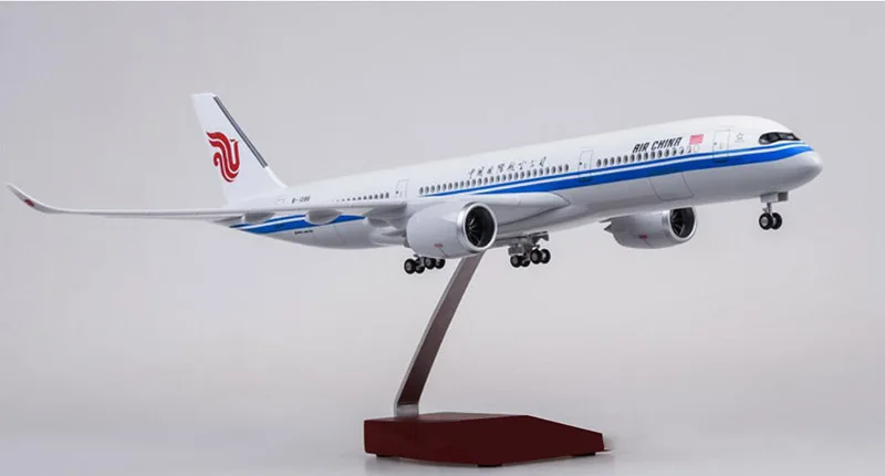 1:142 50,5 см самолет Airbus A350Air Китай авиакомпания Модель W светодиодный светильник и колеса литой пластик смолы самолет для детской коллекции - Цвет: without  light