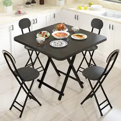 Mesa plegable portátil para sala de estar, juego de muebles de madera maciza para comedor, mesa de cocina para restaurante, silla plegable moderna y sencilla