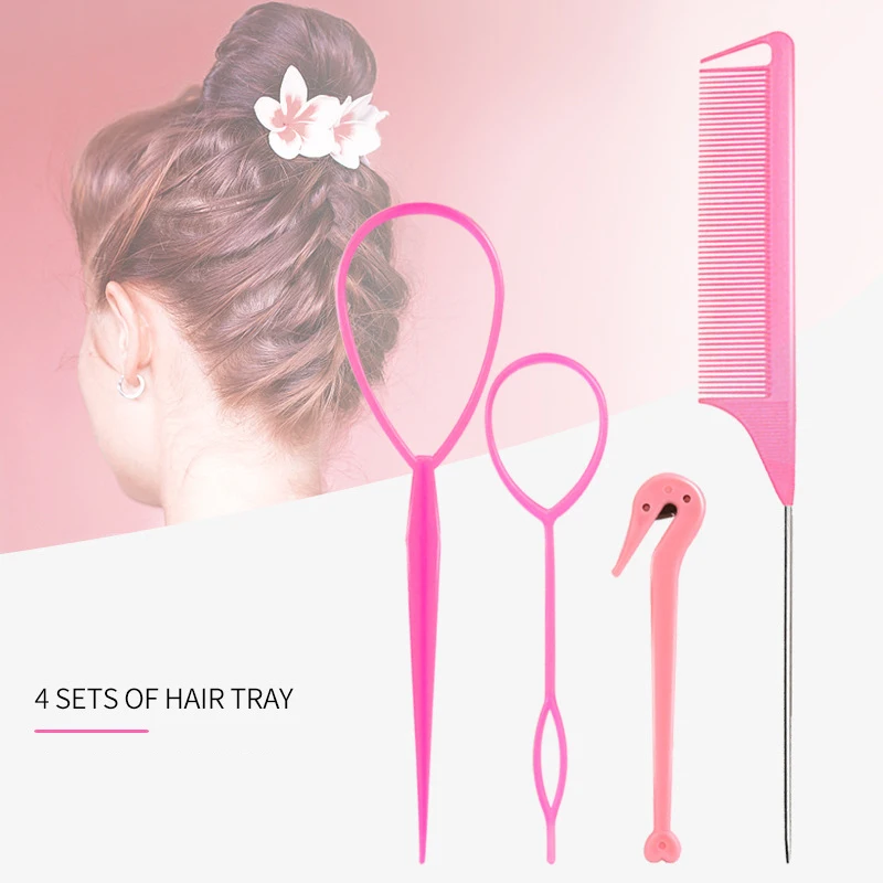 

Hair Tail Tools Pack Hair Loop Tool Set With Braid Tool Hair Rubber Bands Remover Cutter Rat Tail Braiding Comb For Hair Styling