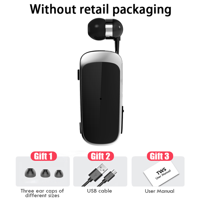 Earphone Bluetooth Handsfree Earbuds Headset Calls Remind Vibrator Wear Clip Driver for phone with Mic ears in lotus