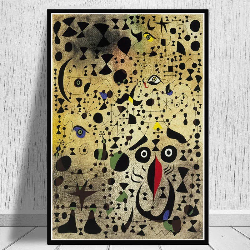 Joan Miro Знаменитые Картины абстрактный плакат настенная художественная картина плакаты и принты Картина на холсте для декора дома комнаты - Цвет: 0019