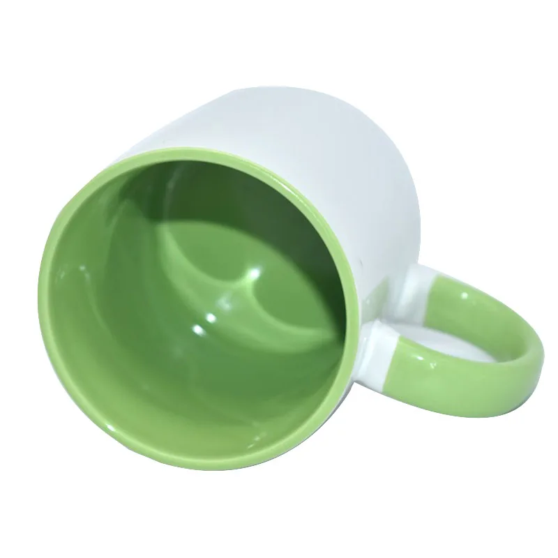 Пользовательские печатные кружки Многоцветные DIY фото логотип текст кофейная чашка путешествия керамическая чашка Семья Друзья день рождения праздник подарок - Цвет: B  Light Green