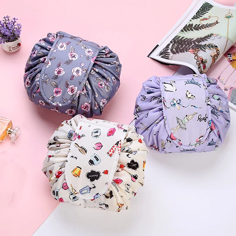 

Fashion Drawstring Cosmetic Bag Makeup Organizer Cute Travel Artifact Storage Bag Rope Makeup Jewerly Storage Case