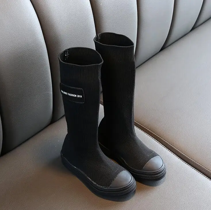 

Autumn New Children' Socks Shoes High To Help Sneakers Stretch Girls Knit Shoes Kids Long Boots Princess Girls Snow Boots