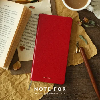 

Note For Grid Pure Red PU Leather Pocket Journal Book 160P 94*187mm All Grid Pages