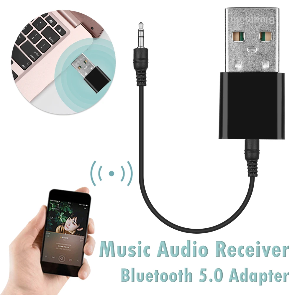 Мини Автомобильный Bluetooth приемник 3,5 AUX USB Bluetooth палка аудио приемник 5,0 Bluetooth адаптер передатчик беспроводной адаптер