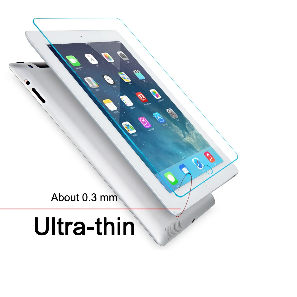 9H-Transparent-Real-Tempered-Film-Glass-For-Apple-iPad-2-3-4-Mini-for-ipad-Pro