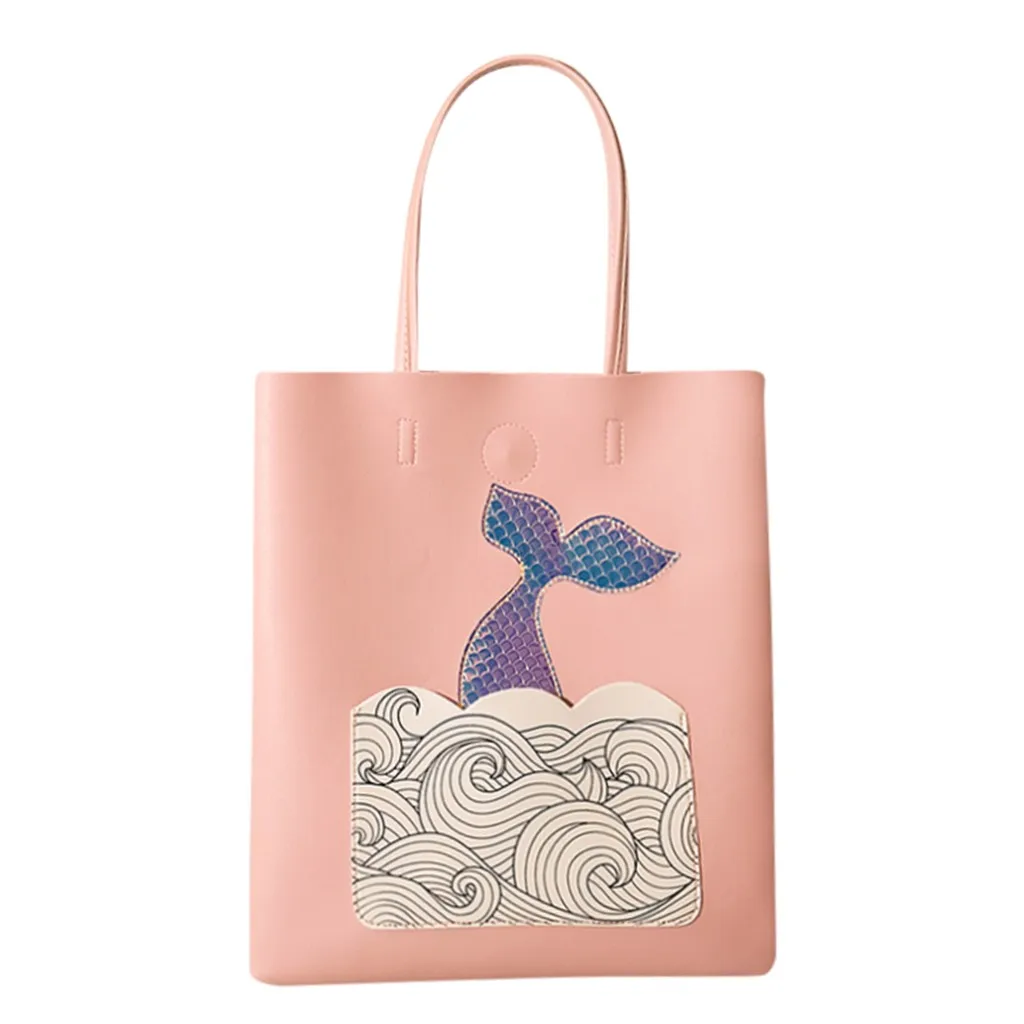 Женская сумка-тоут, простая сумка для покупок, модная сумка-мешок на ремне, сумка через плечо, сумка для мобильного телефона - Цвет: Pink