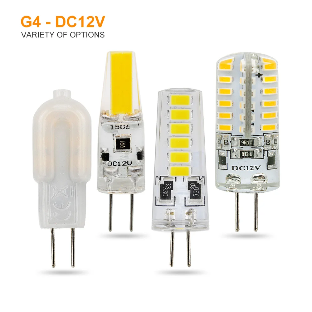 2 шт./лот светодиодные лампы G4 Mini 3 Вт 5 6 DC12V 3014 2835 5730 SMD COB сменные галогеновые