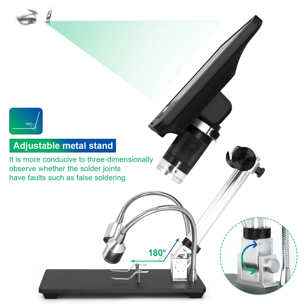 Andonstar Digital Microscope AD208 8.5 Inch Adjustable LCD Display for Soldering Digital Microscope Black 1080P Soldering Tools digital microscope,handheld microscope,mini microscope,pocket microscope