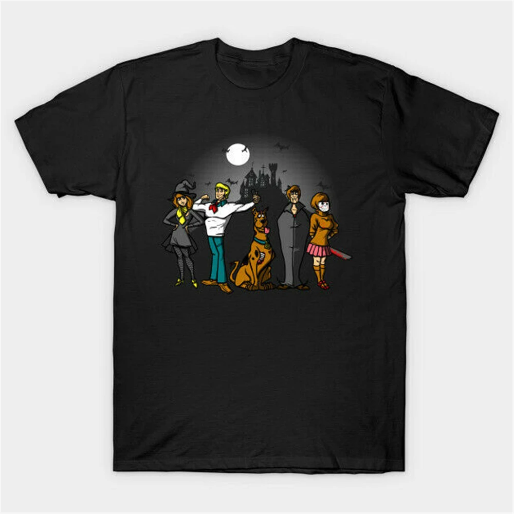 Смешная черная футболка The Mystery Back Scooby-Doo Shaggy Rogers Fred Jones S-3XL новая забавная | Мужская