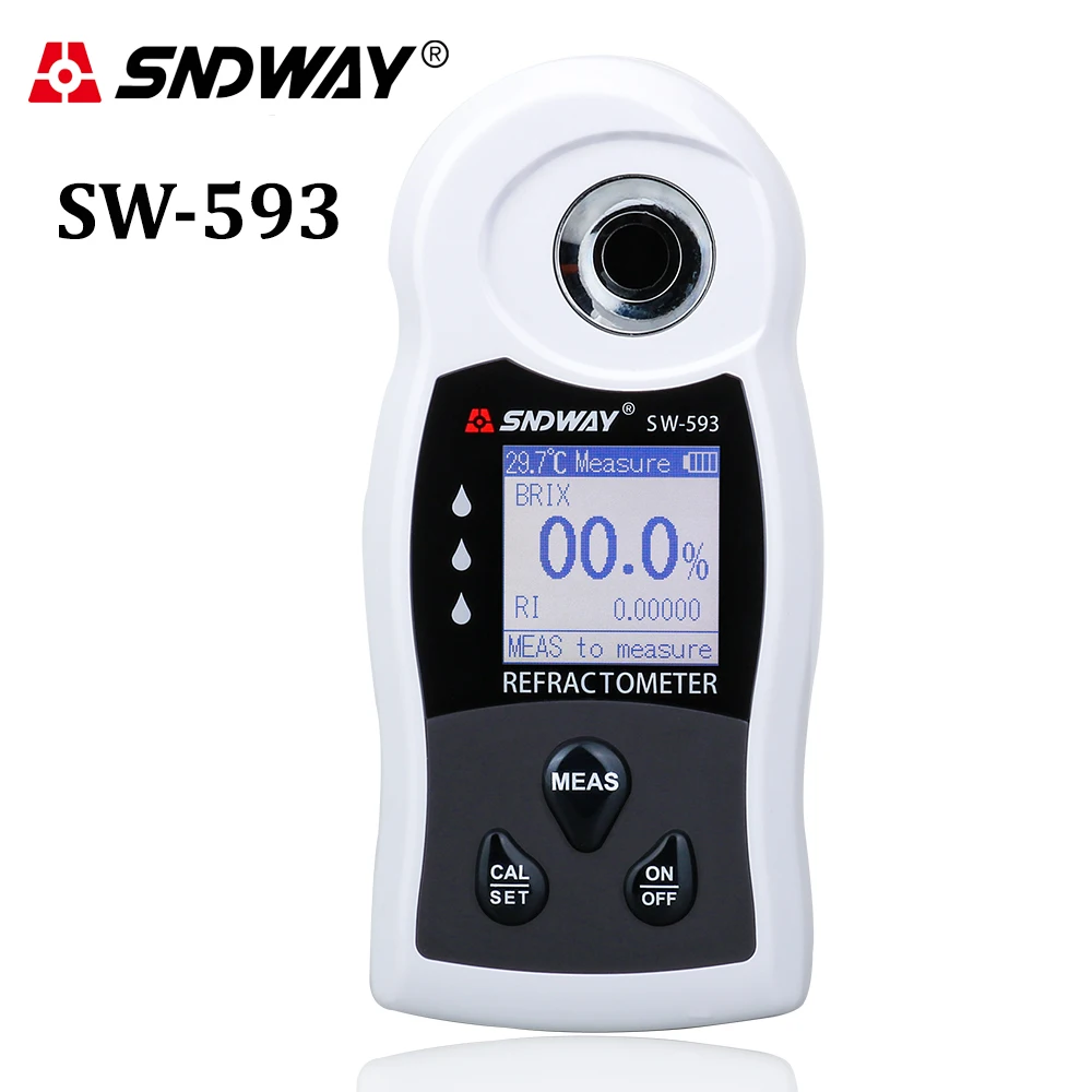

SNDWAY Professional Refractometer Sugar Brix Meter Saccharimeter Wine Beer Drink Fruit Sugar Concentration LCD Display Detector