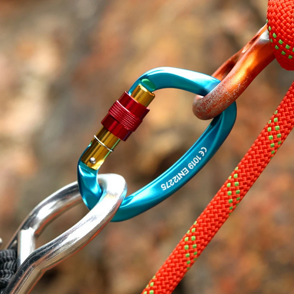 

Professional Carabiner D Shape 25KN Carabiner Key Hooks Climbing Ascend Security Safety Master Lock Outdoor Protective Equipment