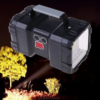 

Double Head Flashlight Searchlight USB Rechargeable Portable Outdoor Emergency Light Solar Work Light Fishing S24 20 Dropship